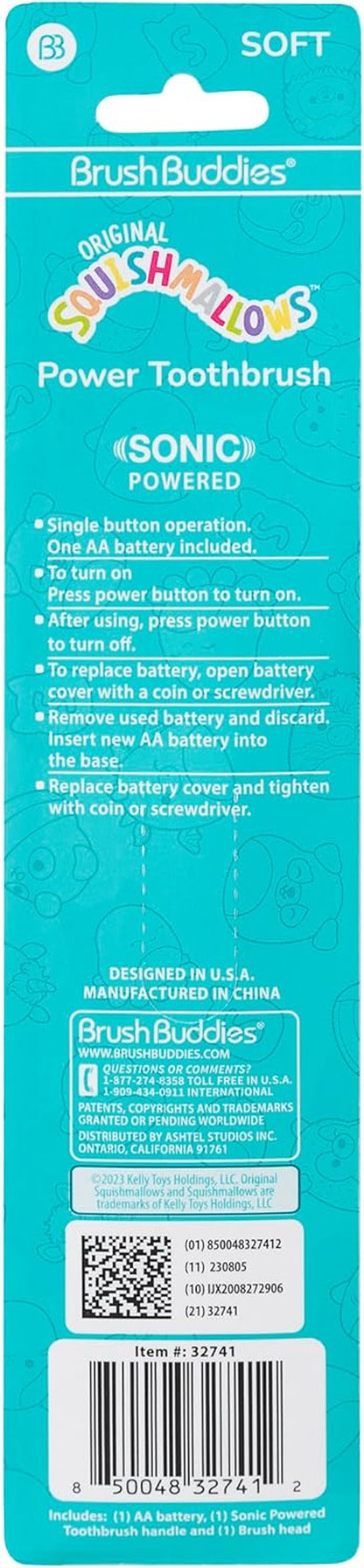 Squishmallows Sonic Toothbrush, Ultra Soft Bristles, Electric Toothbrush for Adults, Gentle Sonic Cleaning with Cute Character Design, Ideal for Daily Oral Care Routine